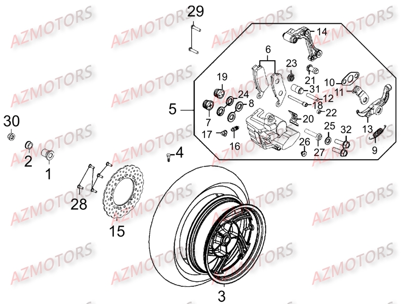 JEU DE PLAQUETTES DE FREIN  KYMCO pour ROUE ARRIERE de XCITING 400 III