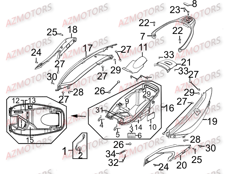 Carenages Arriere AZMOTORS 
