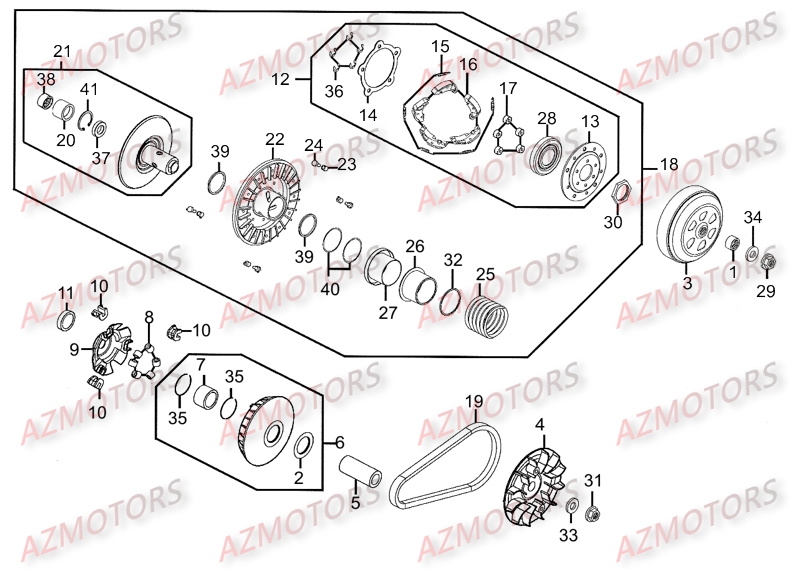 Variateur Embrayage AZMOTORS 