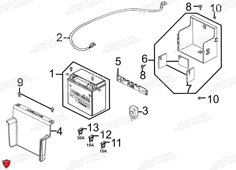 BATTERIE YTX14-BS YUASA (ORIGINE) KYMCO pour BATTERIE de XCITING 500 RI MMC ABS 4T