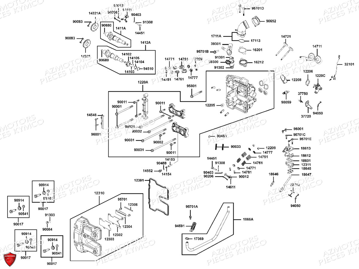 CULASSE pour XCITING 500 RI MMC ABS 4T