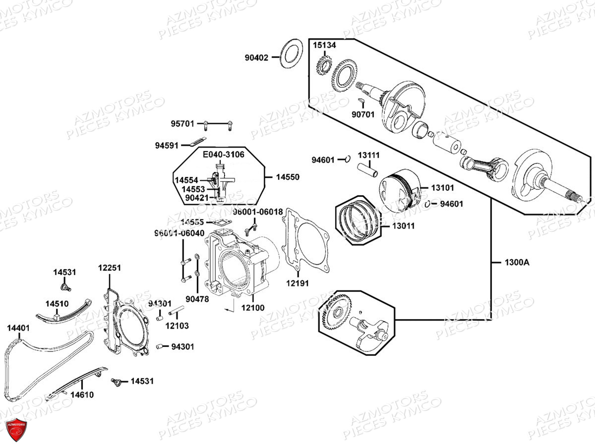 CYLINDRE pour XCITING 500 RI MMC ABS 4T