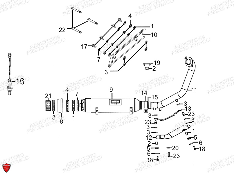 ECHAPPEMENT KYMCO XCITING 500 RI MMC ABS 4T