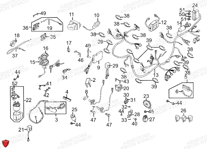 Equipement Electrique KYMCO Pièces XCITING 500 RI MMC ABS 4T EURO III (SBA0BB)