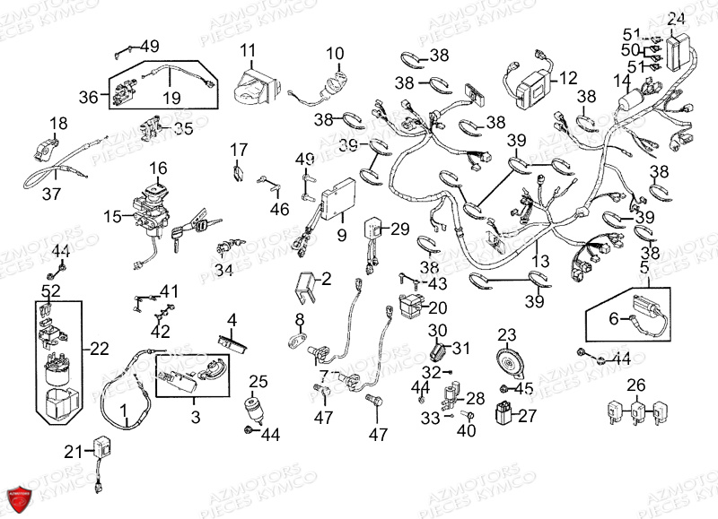 Equipement Electrique KYMCO Pièces Scooter Kymco XCITING 500 RI MMC ABS 4T EURO III _