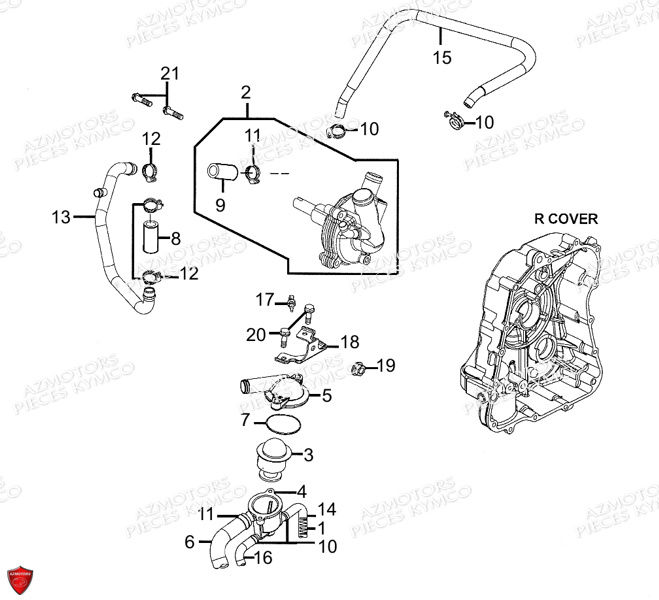 Pompe A Eau KYMCO Pièces XCITING 500 RI MMC ABS 4T EURO III (SBA0BB)