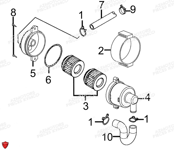 Reniflard KYMCO Pièces XCITING 500 RI MMC ABS 4T EURO III (SBA0BB)