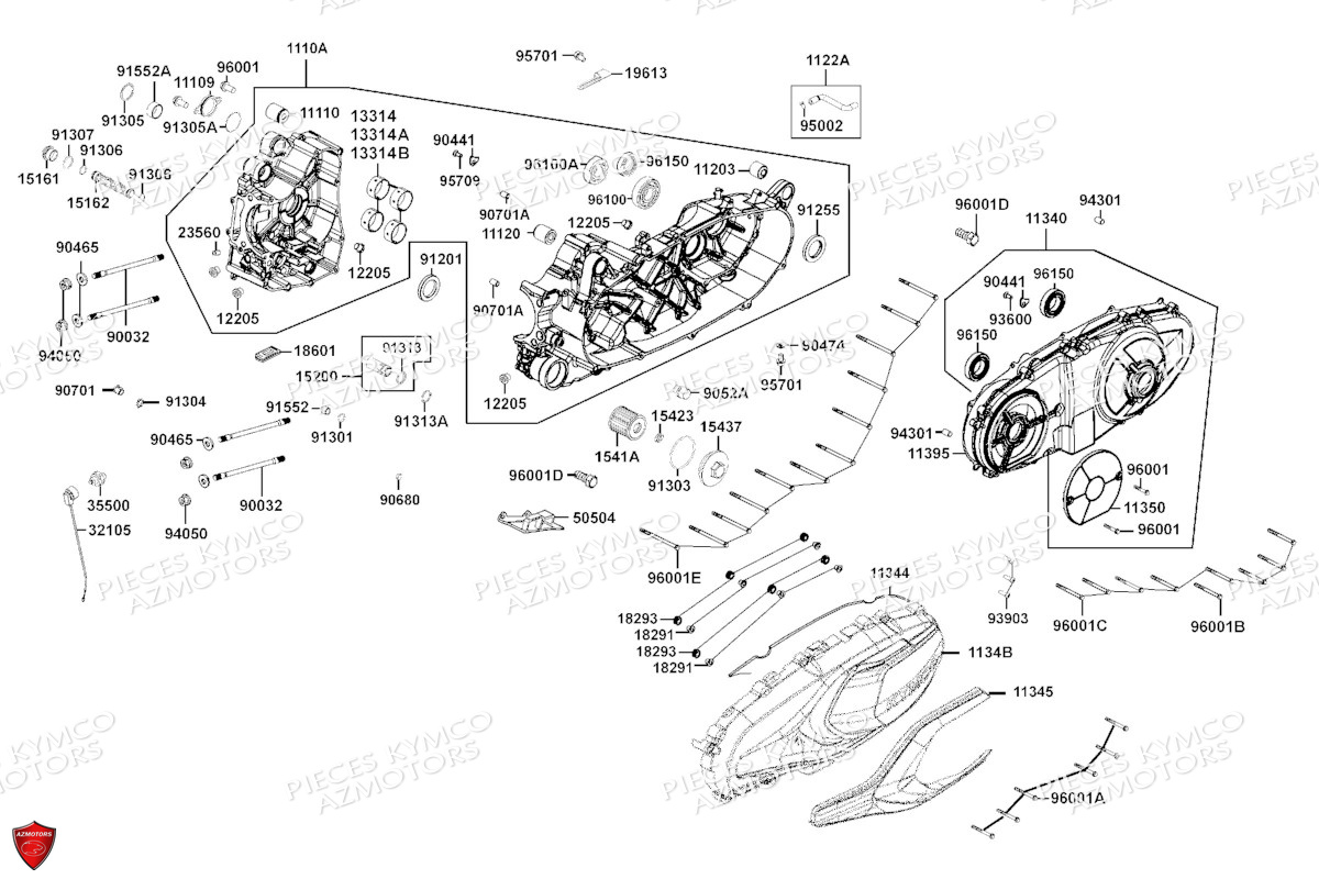 CARTERS MOTEUR pour XCITING S400 TCS E5