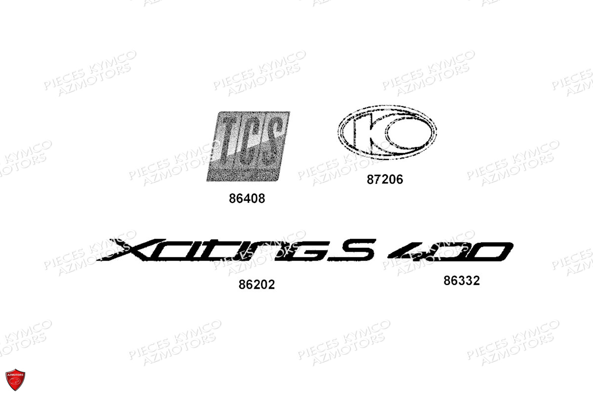 Decors KYMCO Pièces Scooter XCITING S 400I TCS 4T EURO 5 (SK80DA)