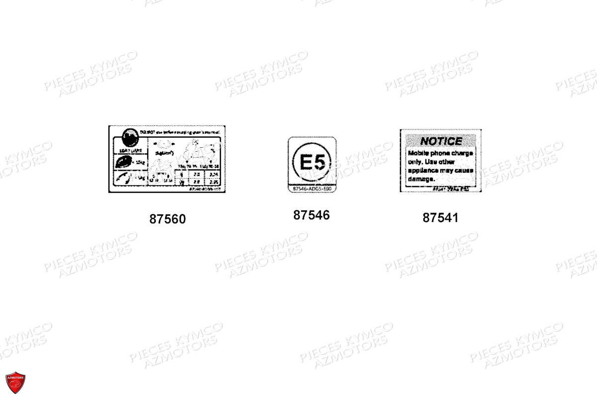 Label De Securite KYMCO Pièces Scooter XCITING S 400I TCS 4T EURO 5 (SK80DA)
