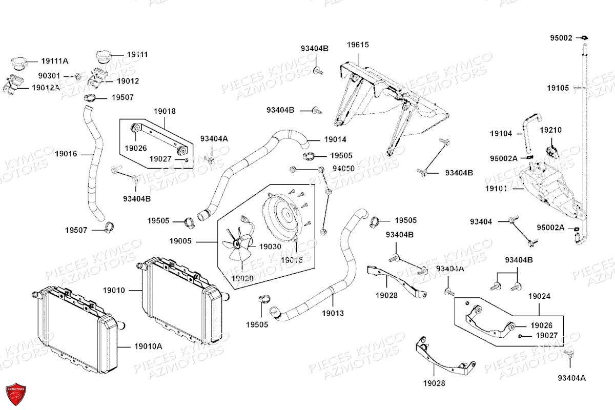 REFROIDISSEMENT KYMCO Pièces Scooter XCITING S 400I TCS 4T EURO 5 (SK80DA)