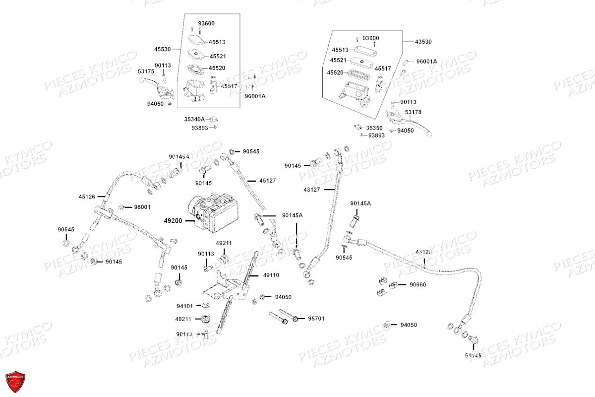 Systeme De Freins KYMCO Pièces Scooter XCITING S 400I TCS 4T EURO 5 (SK80DA)