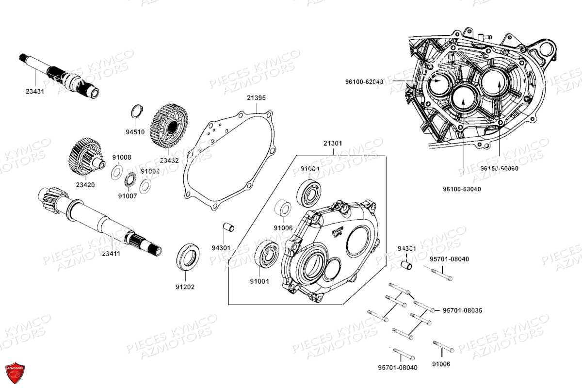 Transmission KYMCO Pièces Scooter XCITING S 400I TCS 4T EURO 5 (SK80DA)