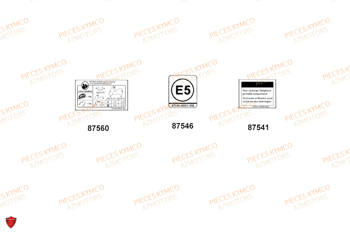Labels KYMCO Pièces Scooter XCITING VS400 SE TCS ABS EURO 5 (VSK80EB)