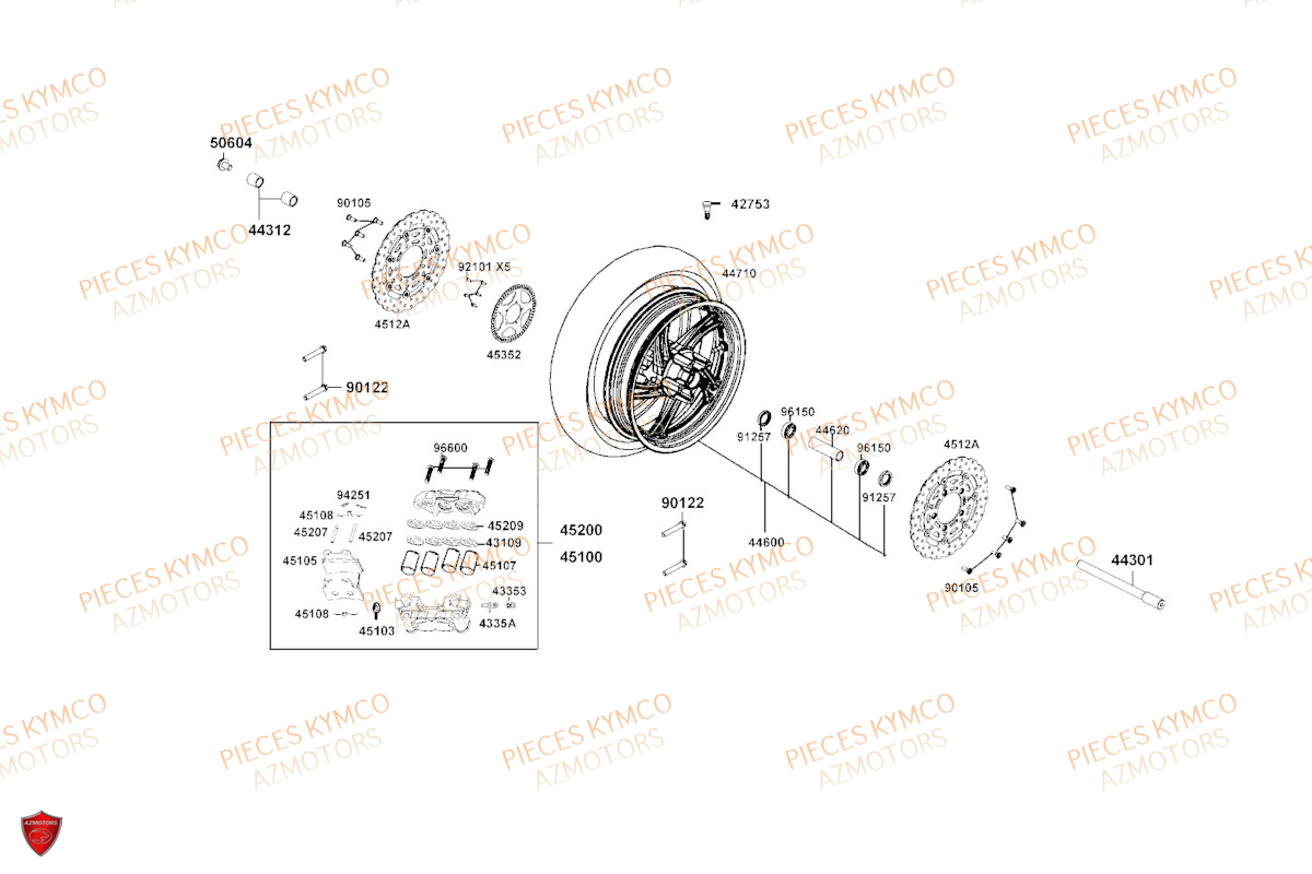 ROUE AVANT pour XCITING VS400 SE TCS