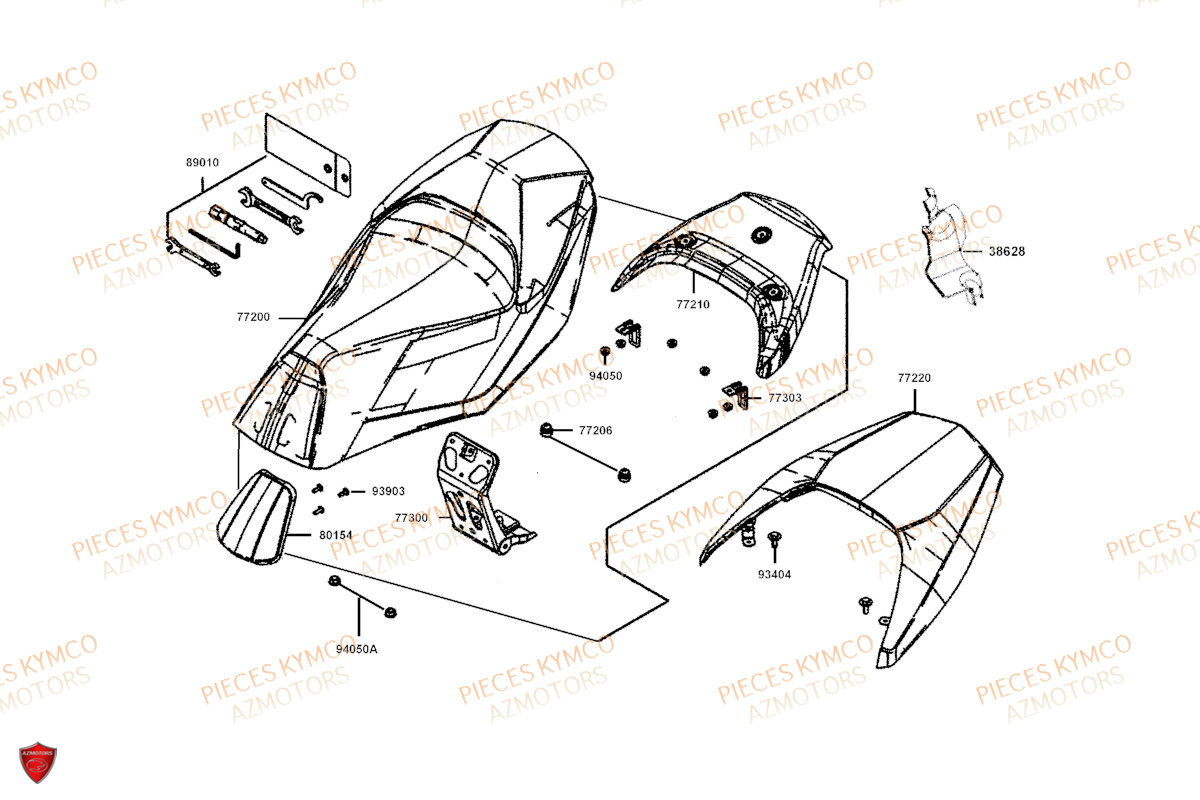 Selle KYMCO Pièces Scooter XCITING VS400 SE TCS ABS EURO 5 (VSK80EB)