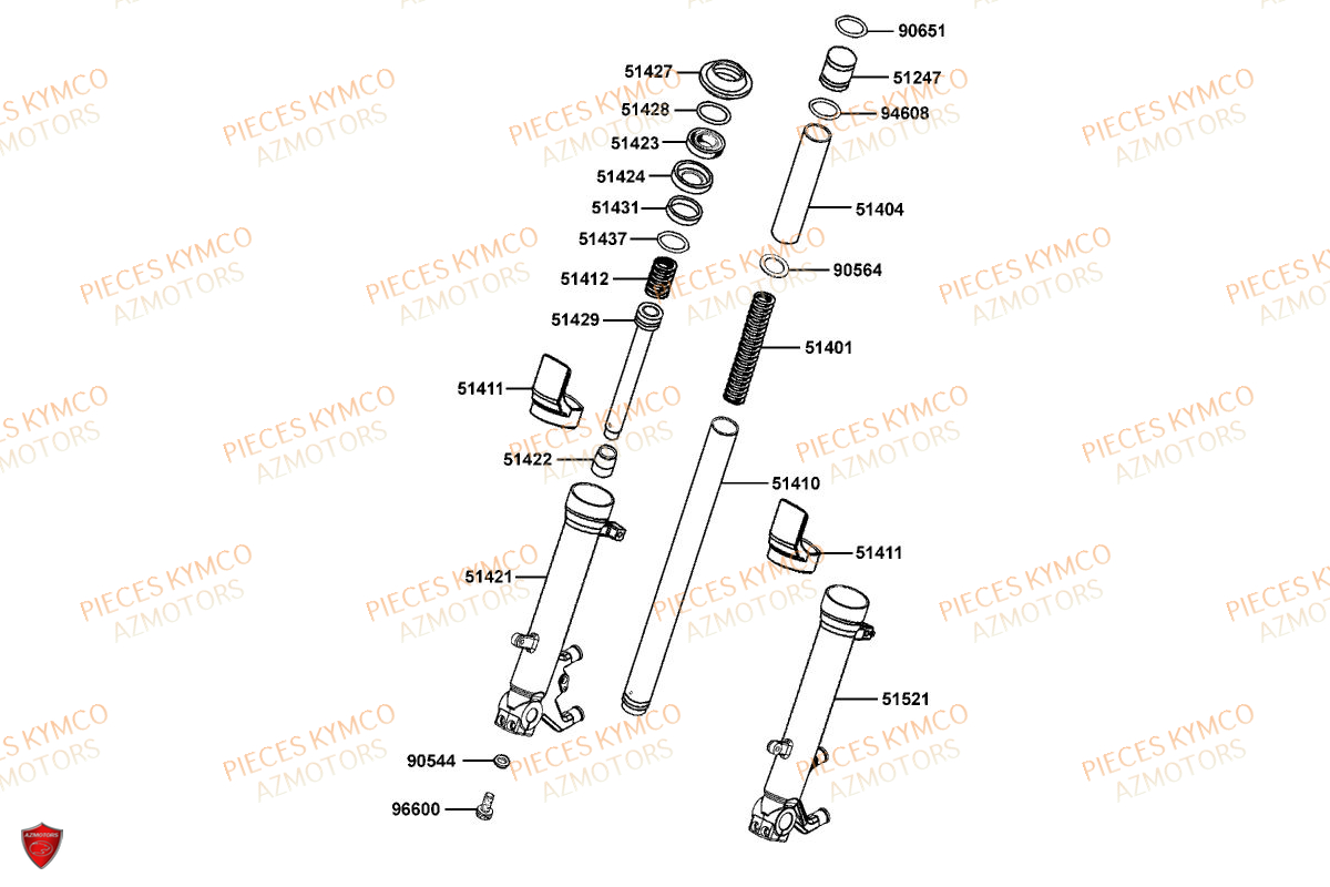 Baton De Fourche Details KYMCO Pièces Scooter XCITING VS 400 TCS ABS EURO 5 (VSK80EA)