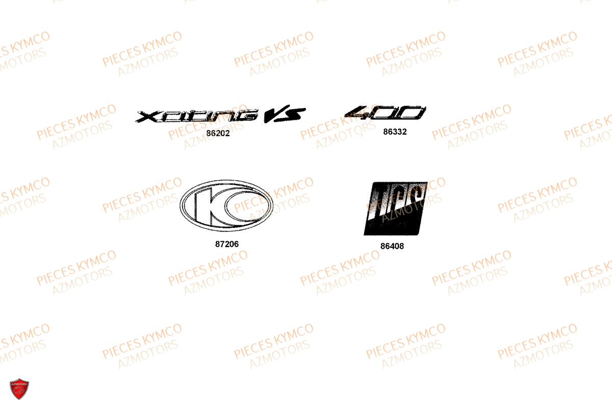 Decors KYMCO Pièces Scooter XCITING VS 400 TCS ABS EURO 5 (VSK80EA)