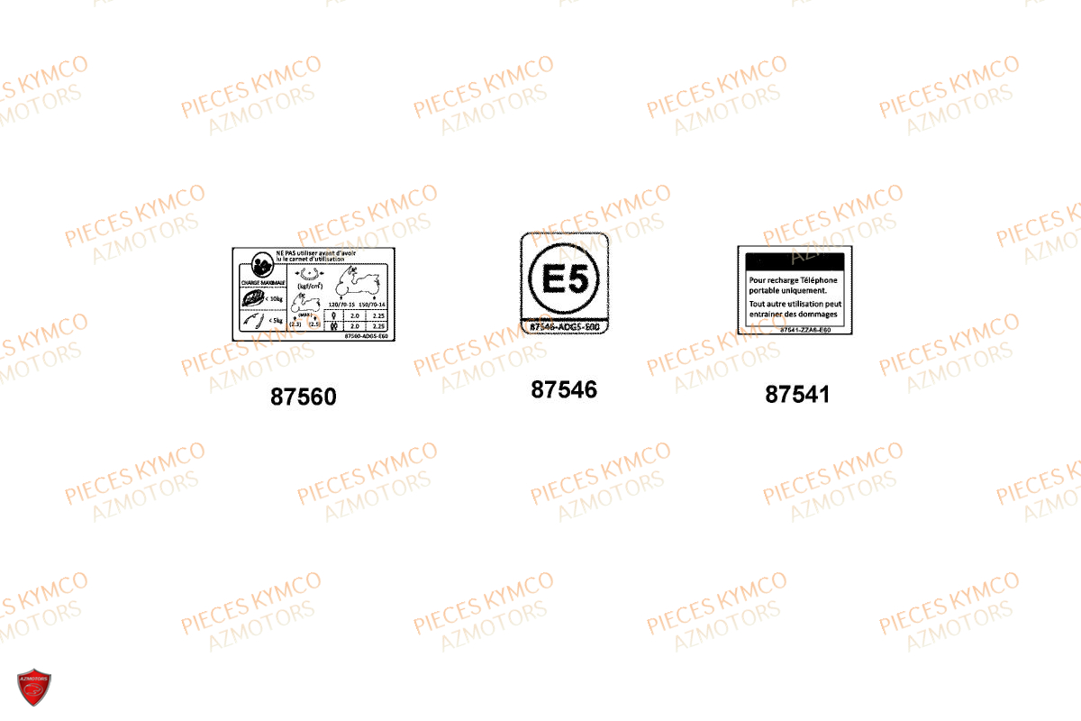Labels KYMCO Pièces Scooter XCITING VS 400 TCS ABS EURO 5 (VSK80EA)
