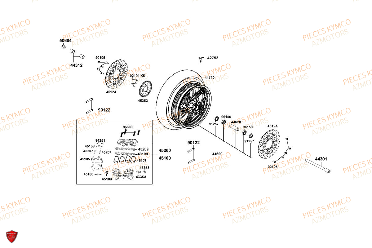 ROUE AVANT pour XCITING VS400 TCS ABS