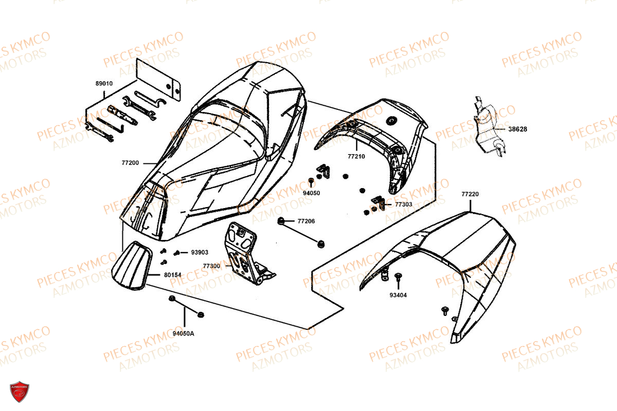 Selle KYMCO Pièces Scooter XCITING VS 400 TCS ABS EURO 5 (VSK80EA)