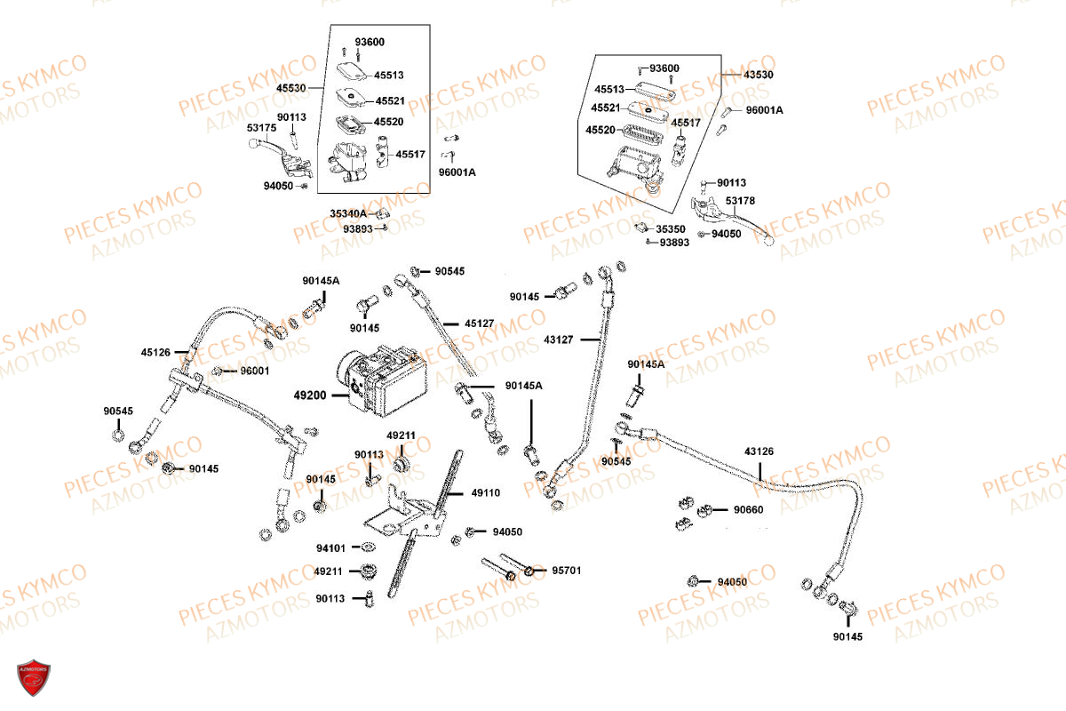 Systeme De Frein KYMCO Pièces Scooter XCITING VS 400 TCS ABS EURO 5 (VSK80EA)