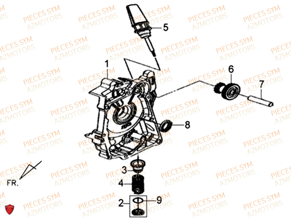 Carter Droit SYM Pièces XPRO 50 E4 - AE05W9-EU (2018-2021)