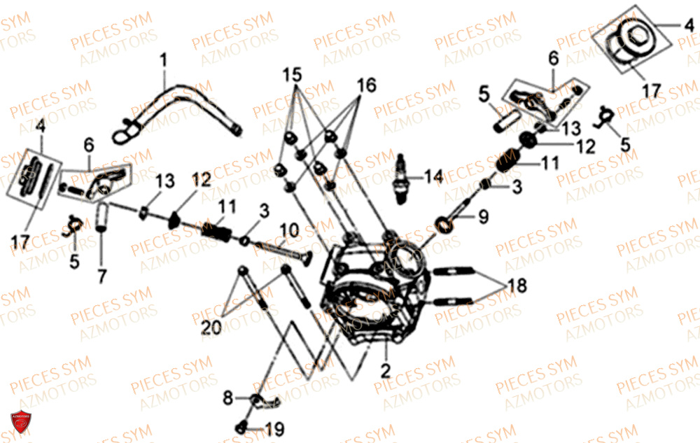 Culasse SYM Pièces XPRO 50 E4 - AE05W9-EU (2018-2021)