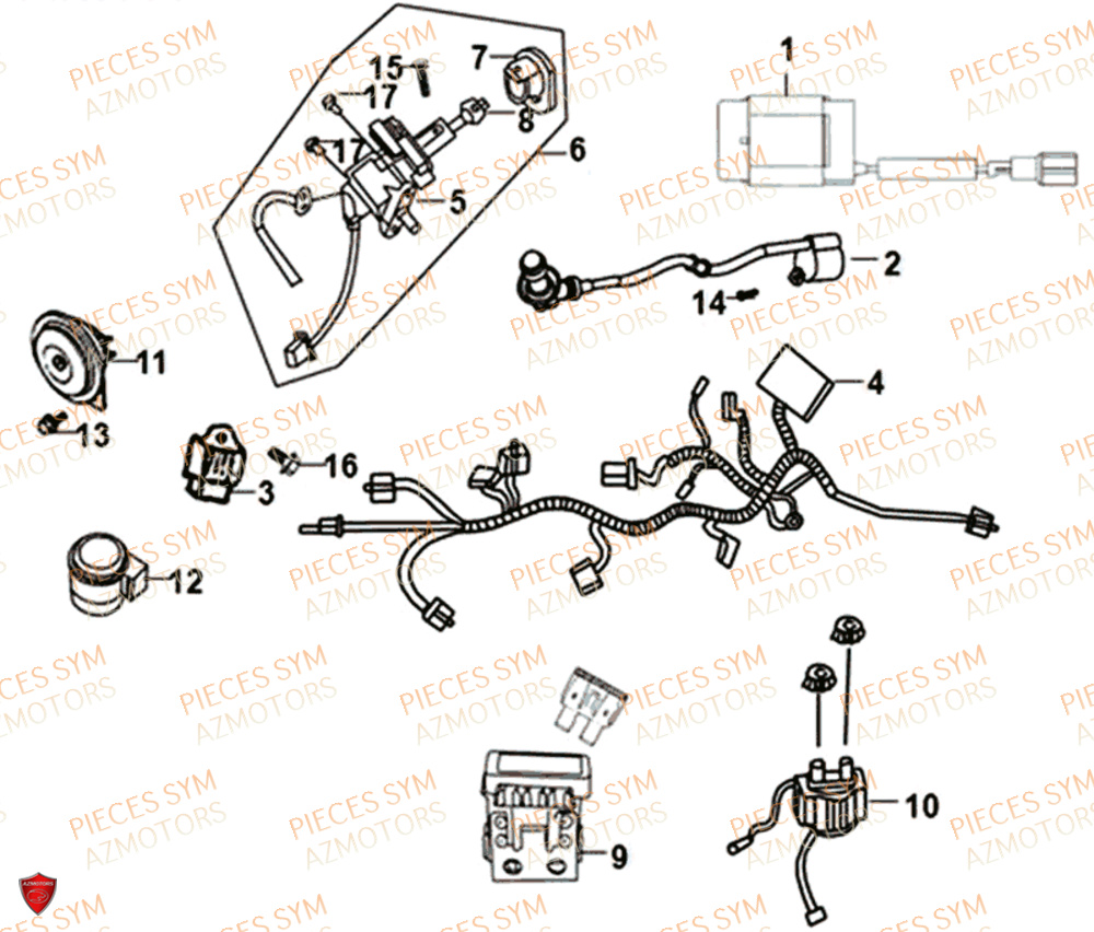 Equipement Electrique SYM Pièces XPRO 50 E4 - AE05W9-EU (2018-2021)