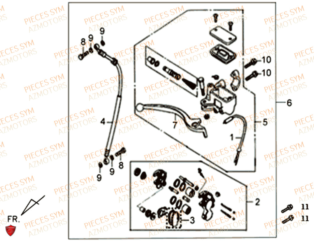 Maitre Cylindre SYM Pièces XPRO 50 E4 - AE05W9-EU (2018-2021)