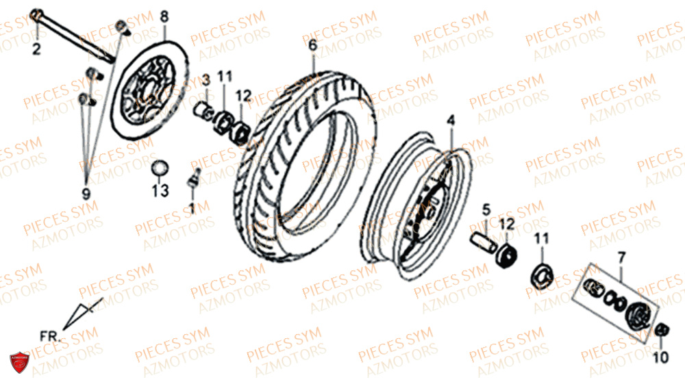 Roue Avant SYM Pièces XPRO 50 E4 - AE05W9-EU (2018-2021)