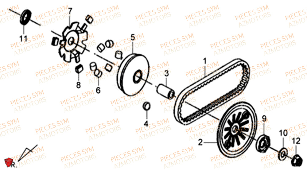 Variateur SYM Pièces XPRO 50 E4 - AE05W9-EU (2018-2021)