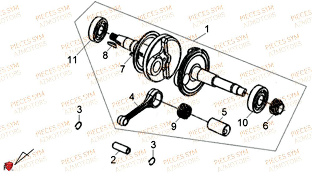 Vilebrequin SYM Pièces XPRO 50 E4 - AE05W9-EU (2018-2021)