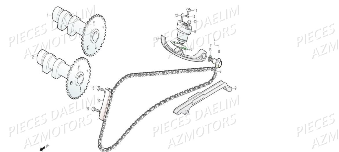 Arbre A Came AZMOTORS Pieces Scooter DAELIM XQ1 125 D