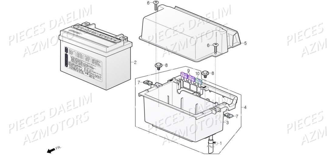 Batterie AZMOTORS Pieces Scooter DAELIM XQ1 125 D