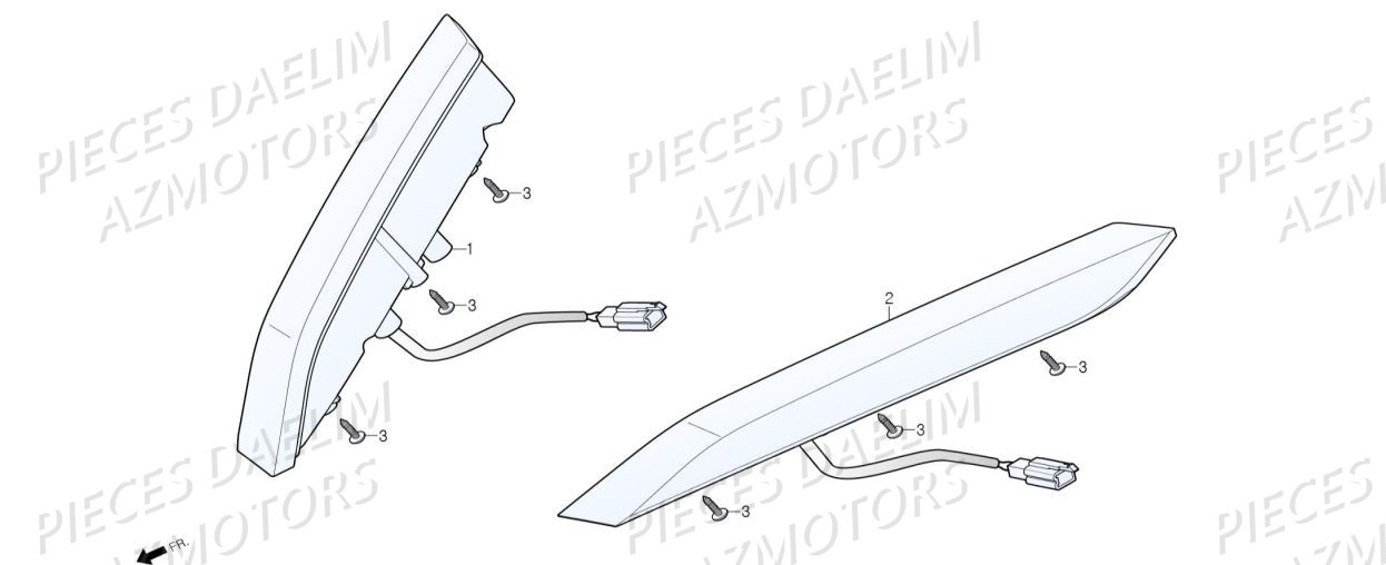 Clignotants AZMOTORS Pieces Scooter DAELIM XQ1 125 D