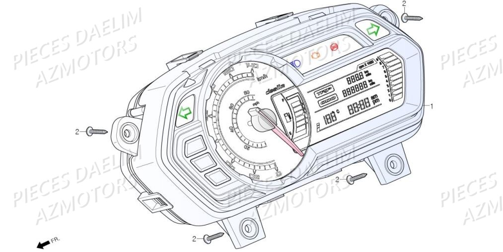 Compteur AZMOTORS Pieces Scooter DAELIM XQ1 125 D