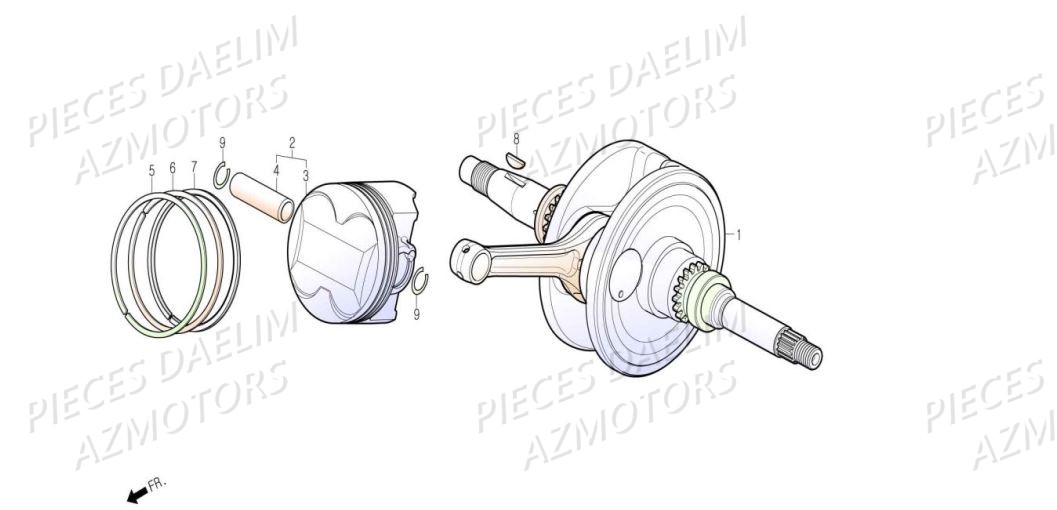 PISTON VILEBREQUIN pour XQ1 125D