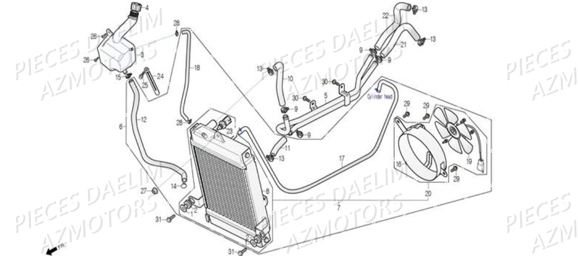 Radiateur DAELIM Pieces Scooter DAELIM XQ1 125 D