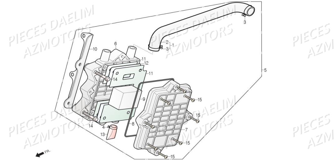 Reniflard AZMOTORS Pieces Scooter DAELIM XQ1 125 D