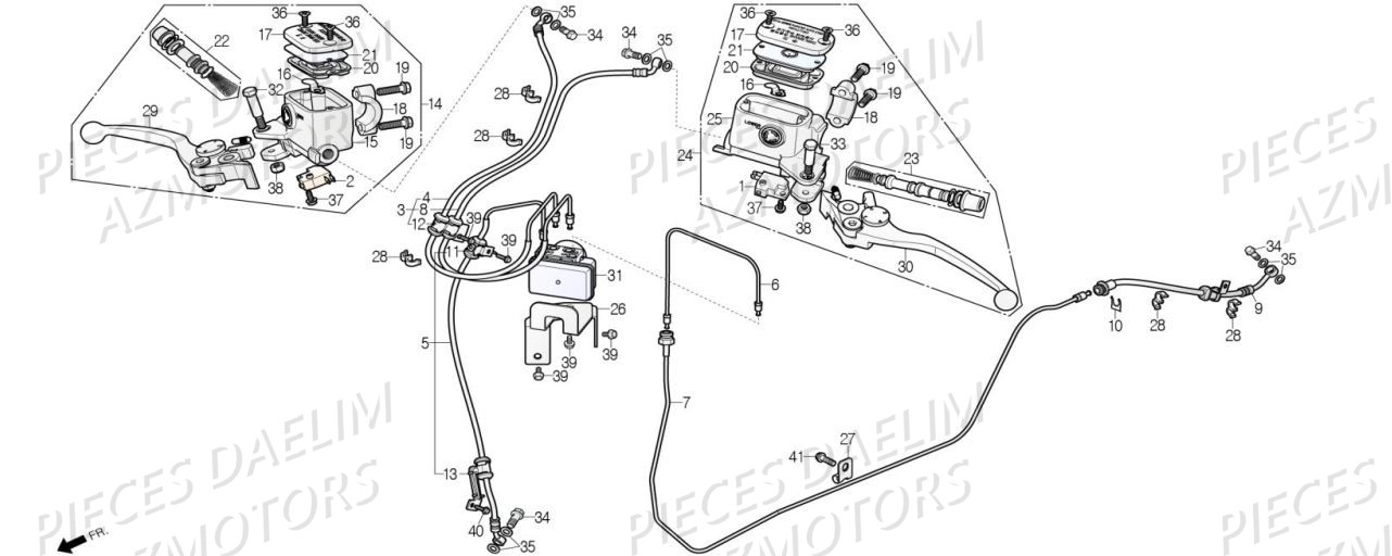 Systeme De Freins DAELIM Pieces Scooter DAELIM XQ1 125 D