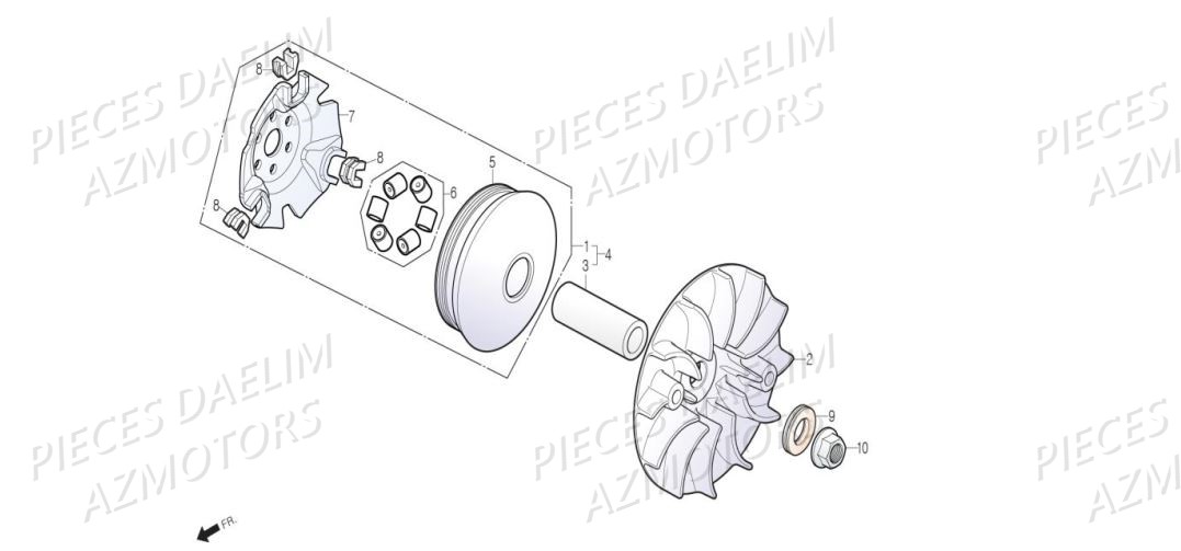 Variateur AZMOTORS Pieces Scooter DAELIM XQ1 125 D