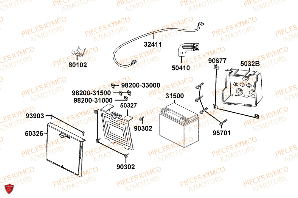 Batterie KYMCO PIECES X-TOWN 125I CBS EURO 5+ (KS25BC)