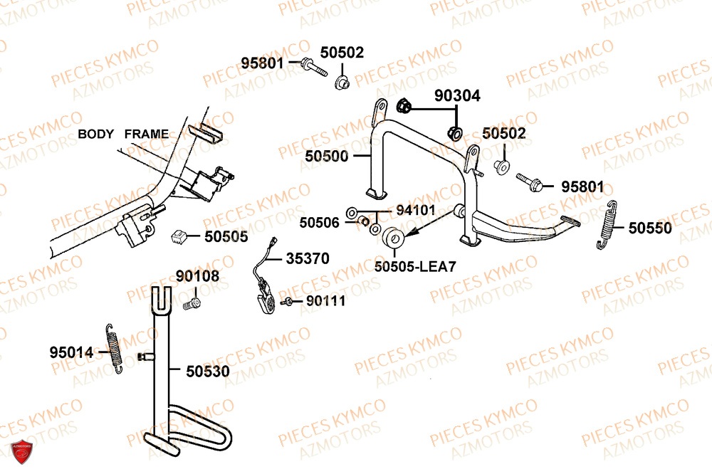 Bequille KYMCO PIECES X-TOWN 125I CBS EURO 5+ (KS25BC)