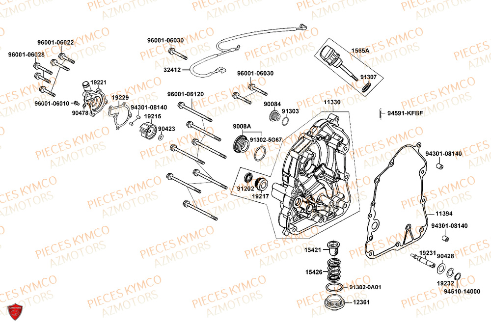 Carter Droit KYMCO PIECES X-TOWN 125I CBS EURO 5+ (KS25BC)