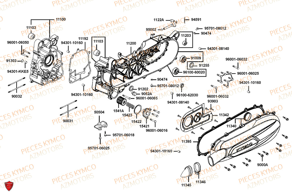 Carter Moteur KYMCO PIECES X-TOWN 125I CBS EURO 5+ (KS25BC)