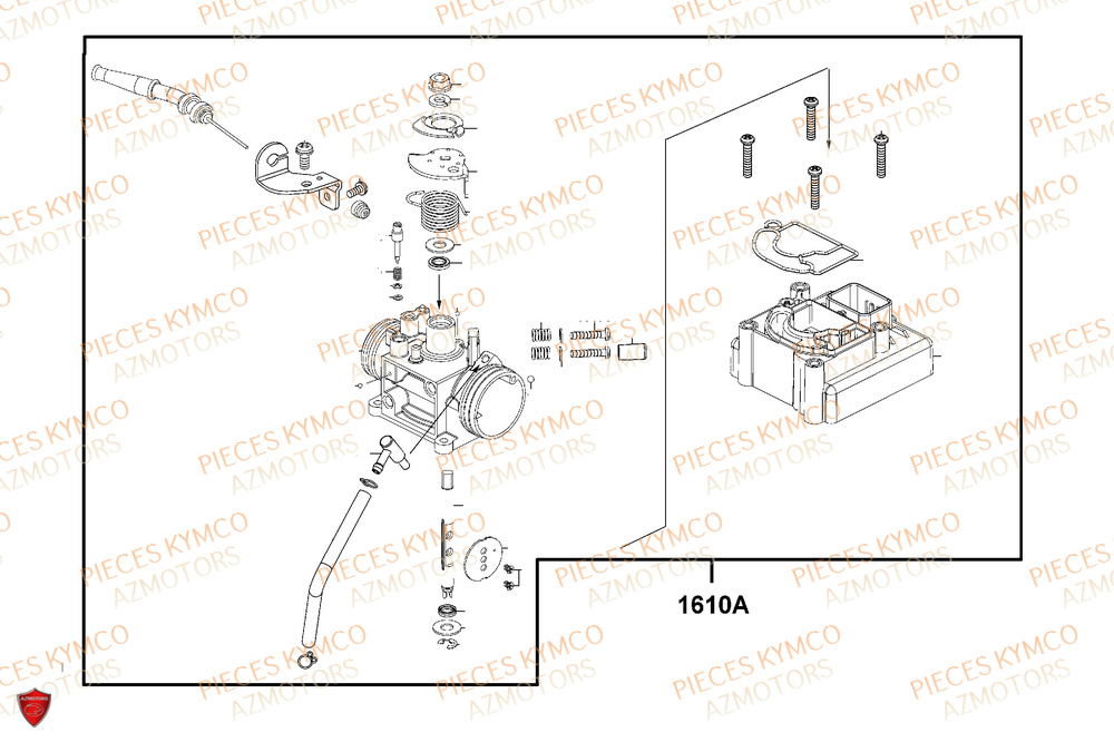Corps Papillon KYMCO PIECES X-TOWN 125I CBS EURO 5+ (KS25BC)