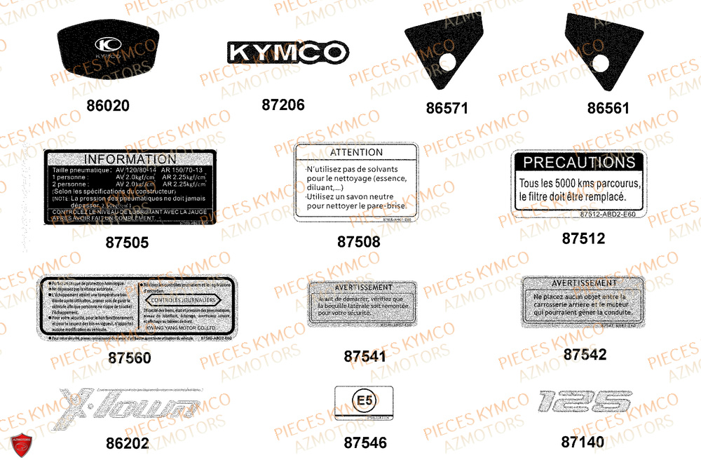 Decors KYMCO PIECES X-TOWN 125I CBS EURO 5+ (KS25BC)