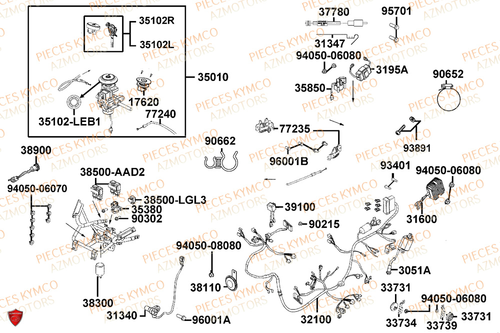 Equipement Electrique KYMCO PIECES X-TOWN 125I CBS EURO 5+ (KS25BC)