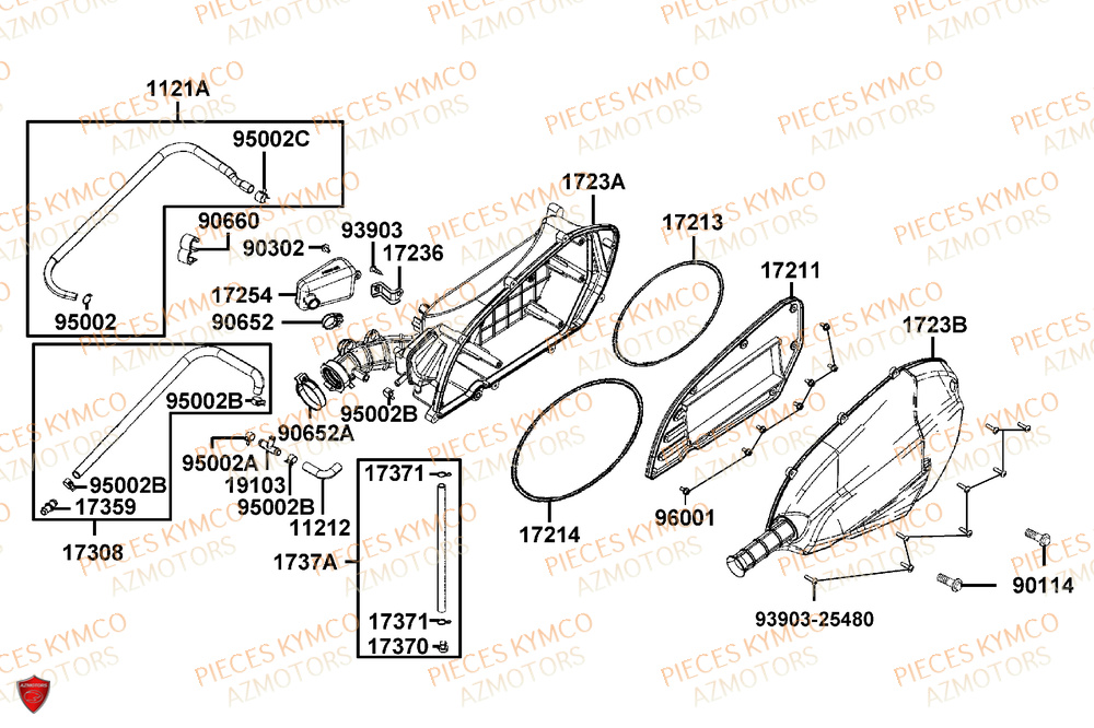 Filtre A Air KYMCO PIECES X-TOWN 125I CBS EURO 5+ (KS25BC)